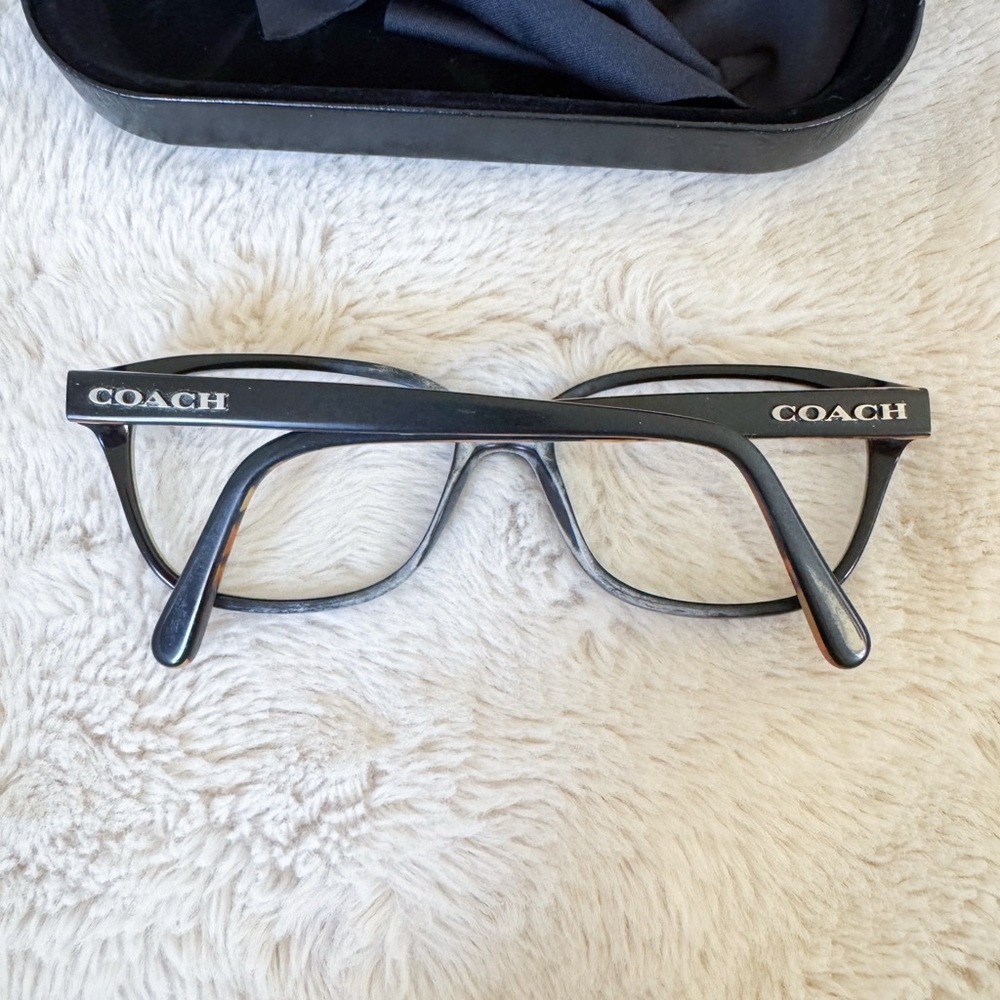Coach Silver Rectangular Eyeglasses With Black Ca… - image 2